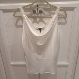 Elegant White Lace Trim Cami Top